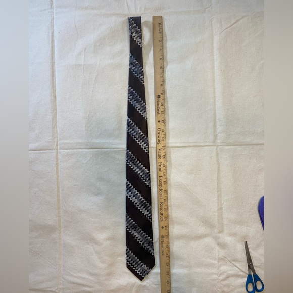Missoni for Target Brown Black and White Diagonal Zigzag Tie 100% Silk OSFM - Picture 5 of 5